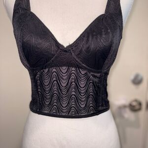 Gilly‎ Hicks Black Lace Longline Bra